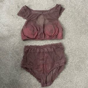Bralette and lacy bottoms